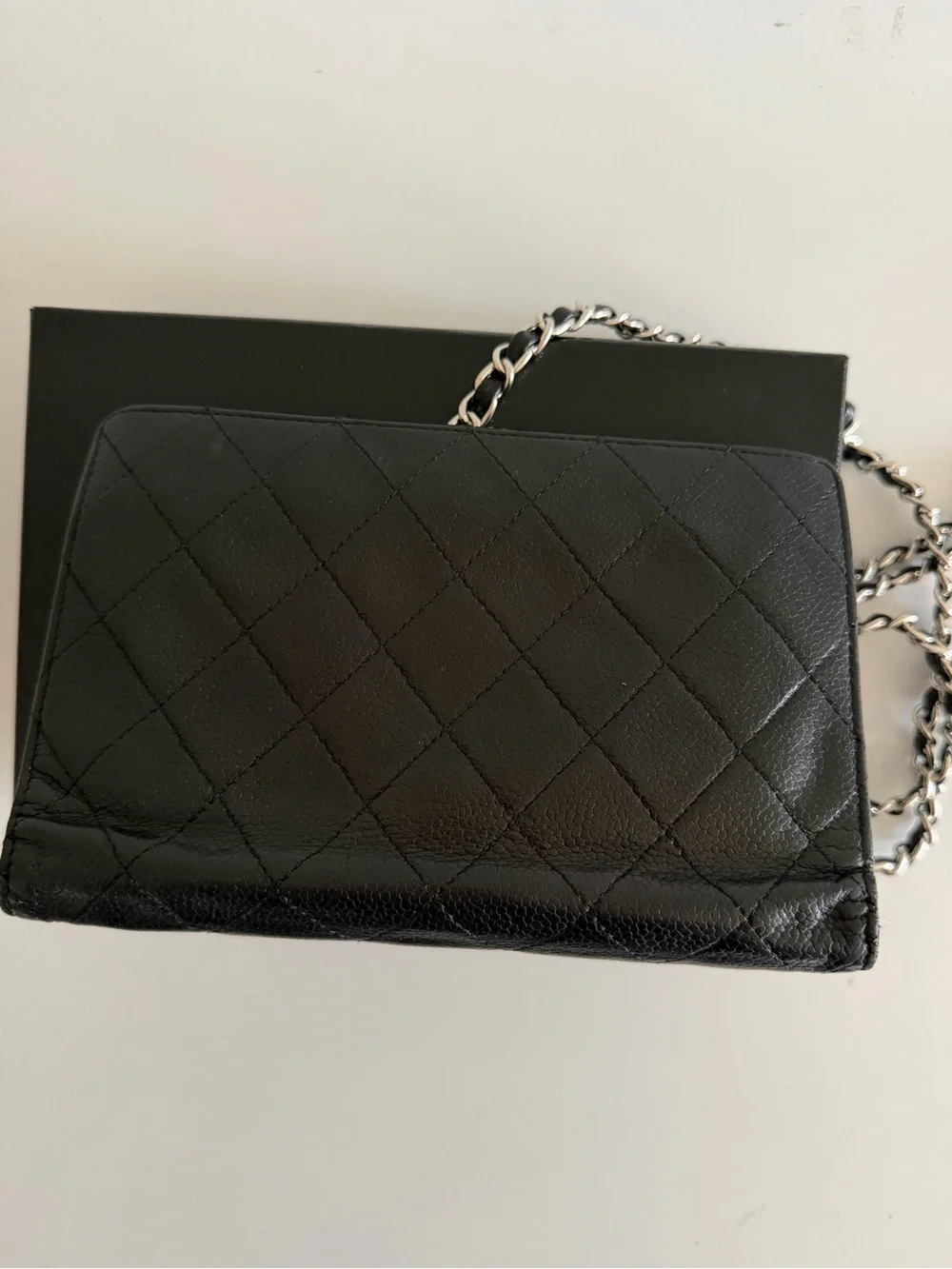 CHANEL quilted caviar